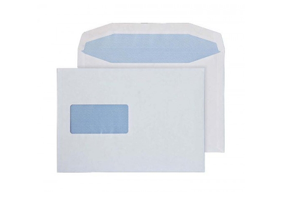 162 x 235 White Envelope With Window - Gummed - Wallet - 90gsm